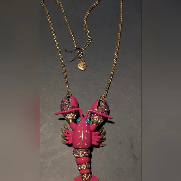 Betsey Johnson Pink and Gold Lobster Necklace - Picture 14 of 14